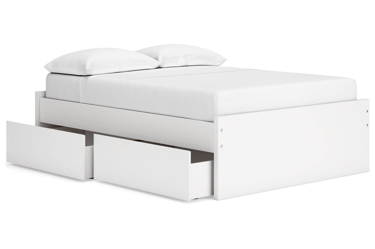 Onita White Full Storage Platform Base Bed with 4 Drawers from Ashley - Luna Furniture