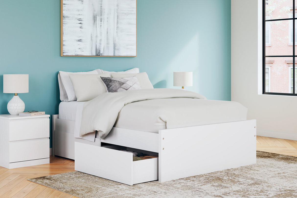 Onita White Full Storage Platform Base Bed with 4 Drawers from Ashley - Luna Furniture