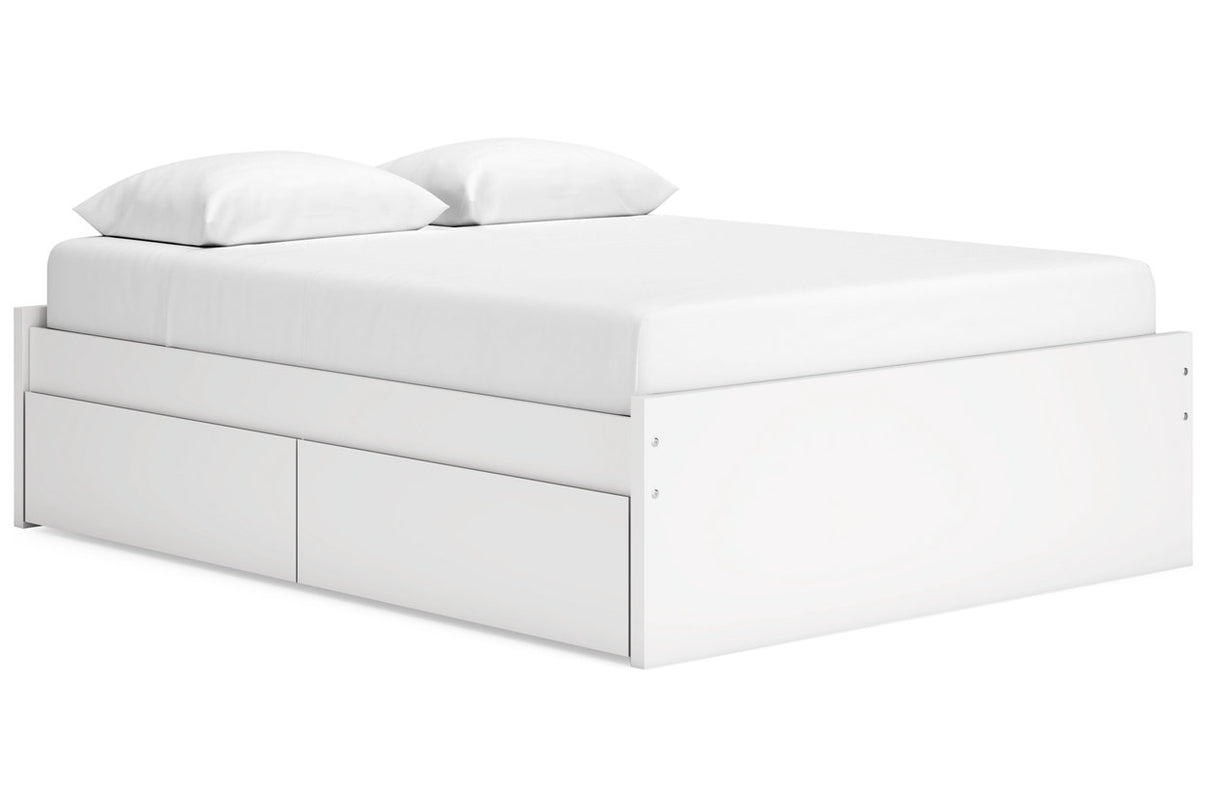 Onita White Queen Storage Platform Base Bed with 4 Drawers from Ashley Furniture - Luna Furniture