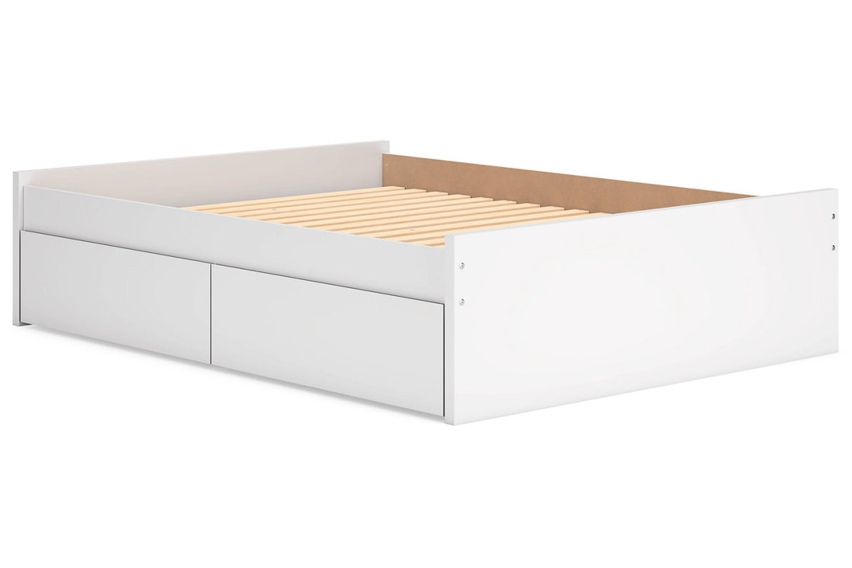 Onita White Queen Storage Platform Base Bed with 4 Drawers from Ashley Furniture - Luna Furniture