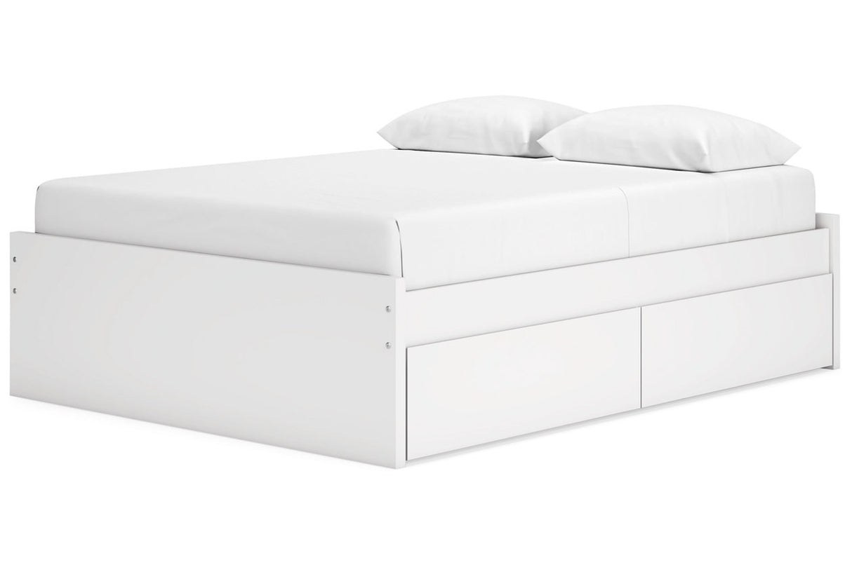Onita White Queen Storage Platform Base Bed with 4 Drawers from Ashley Furniture - Luna Furniture