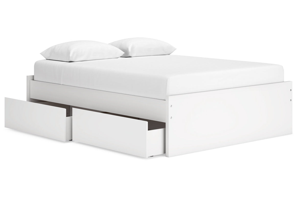Onita White Queen Storage Platform Base Bed with 4 Drawers from Ashley Furniture - Luna Furniture