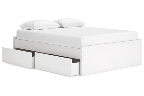 Onita White Queen Storage Platform Base Bed with 4 Drawers from Ashley - Luna Furniture