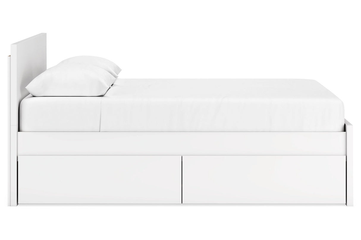 Onita White Queen Storage Platform Bed with 2 Drawers from Ashley Furniture - Luna Furniture