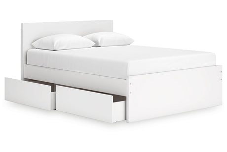 Onita White Queen Storage Platform Bed with 2 Drawers from Ashley - Luna Furniture