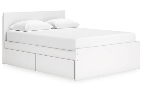 Onita White Queen Storage Platform Bed with 4 Drawers from Ashley - Luna Furniture