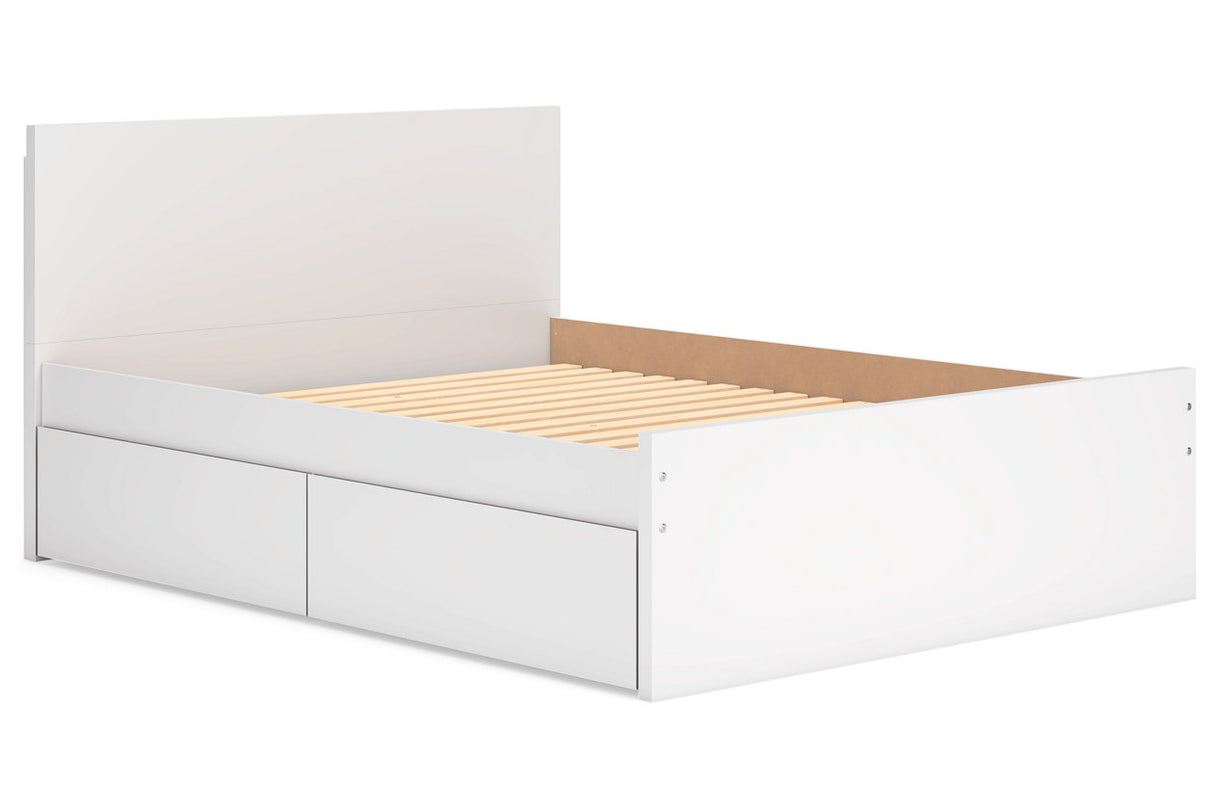 Onita White Queen Storage Platform Bed with 4 Drawers from Ashley Furniture - Luna Furniture