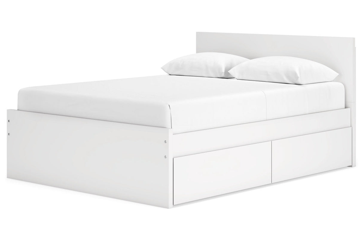 Onita White Queen Storage Platform Bed with 4 Drawers from Ashley Furniture - Luna Furniture