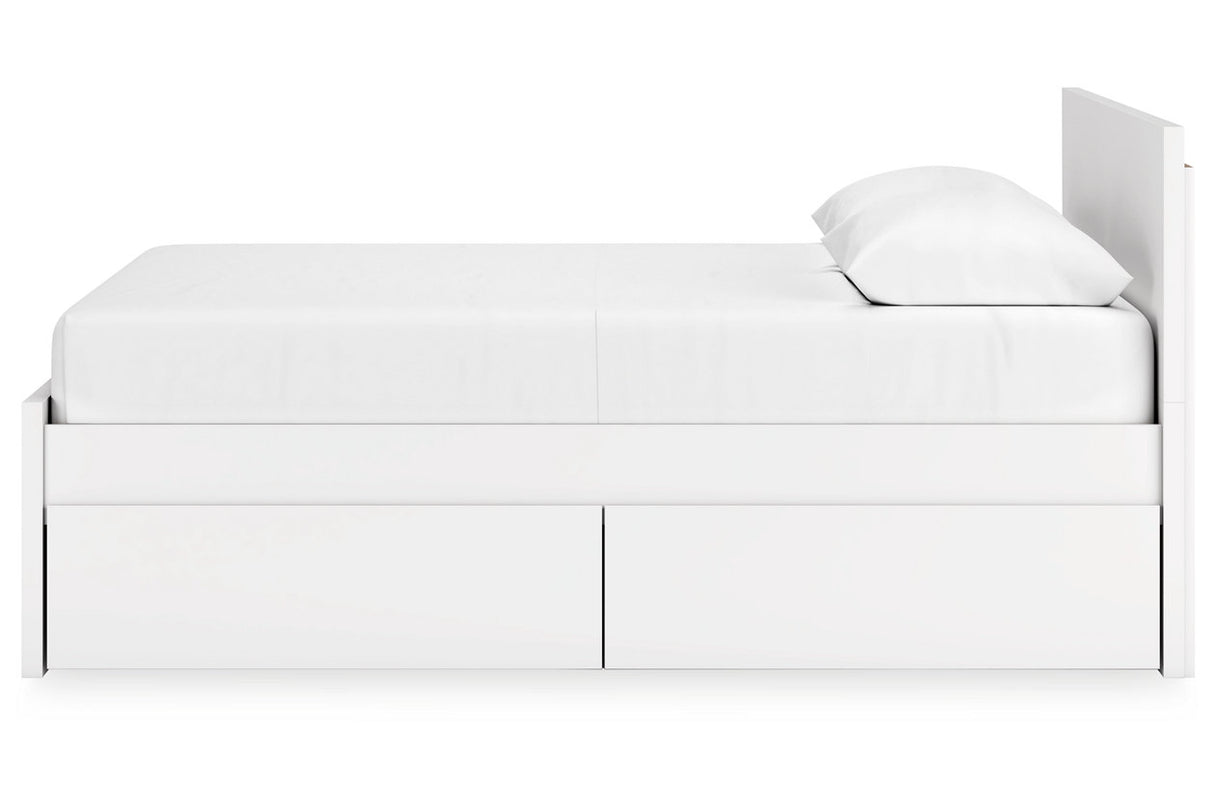 Onita White Queen Storage Platform Bed with 4 Drawers from Ashley Furniture - Luna Furniture