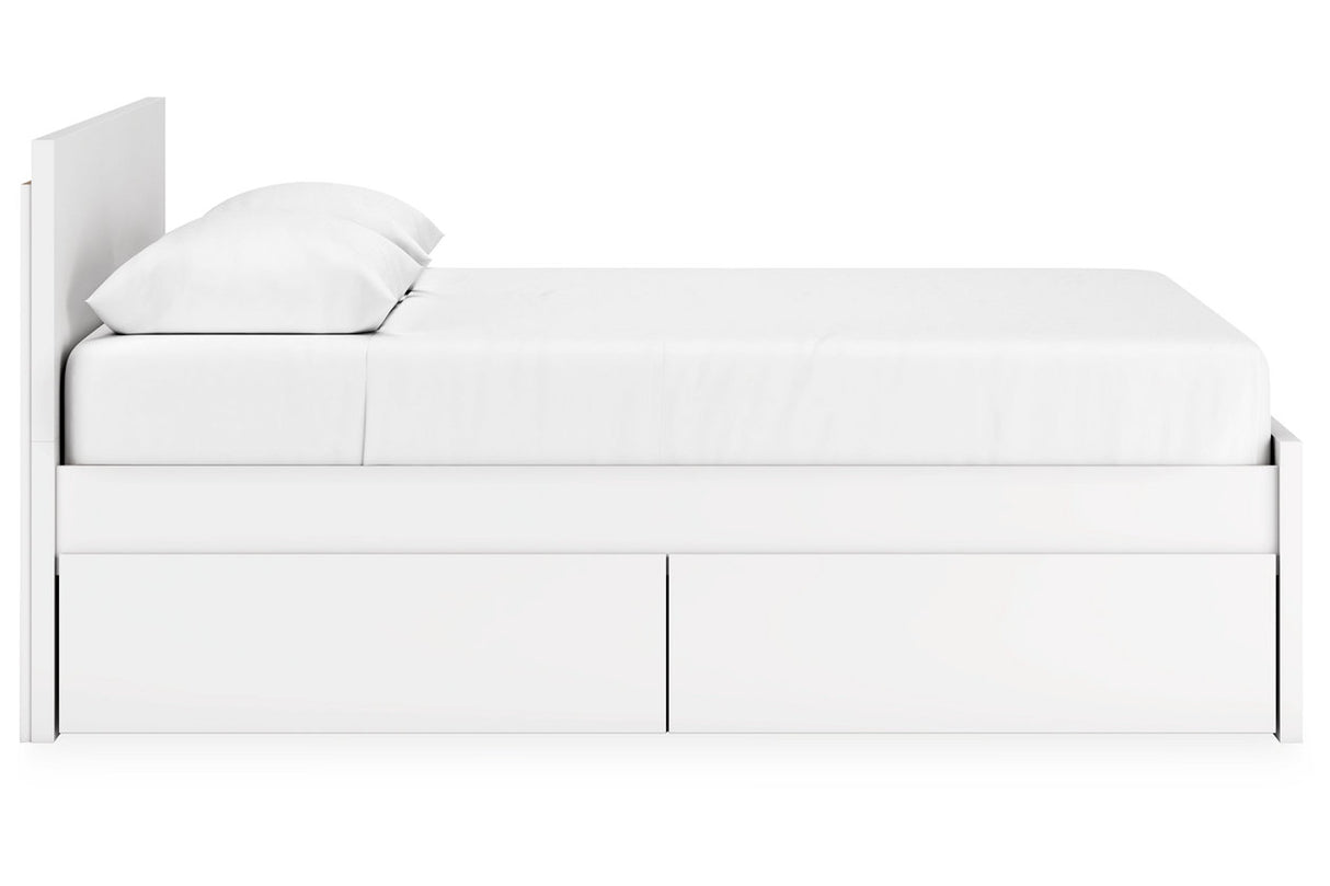 Onita White Queen Storage Platform Bed with 4 Drawers from Ashley Furniture - Luna Furniture
