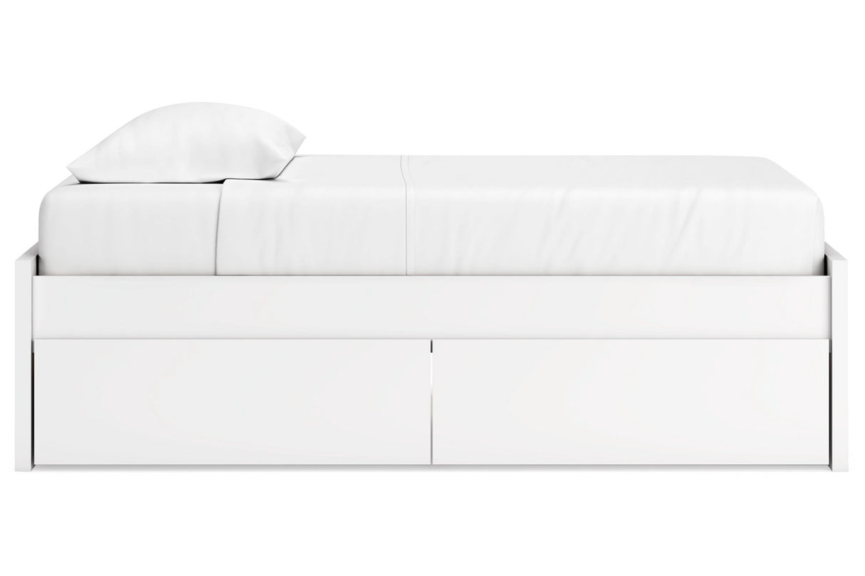 Onita White Twin Storage Platform Bed with 2 Drawers from Ashley - Luna Furniture