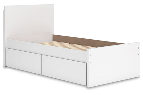 Onita White Twin Storage Platform Bed with 4 Drawers from Ashley - Luna Furniture