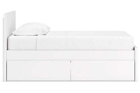 Onita White Twin Storage Platform Bed with 4 Drawers from Ashley - Luna Furniture
