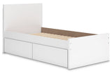 Onita White Twin Storage Platform Bed with 4 Drawers from Ashley - Luna Furniture