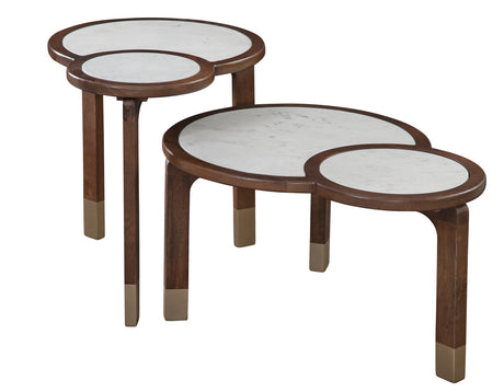 Oormi 3-Piece Banswara White Marble Inlay Table Set from Steve Silver - Luna Furniture