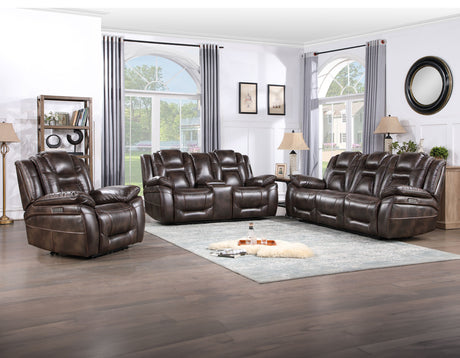 Oportuna Coffee 3-Piece Dual Power Reclining Living Room Set from Steve Silver - Luna Furniture