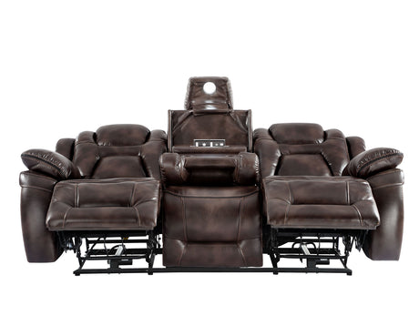 Oportuna Coffee 3-Piece Dual Power Reclining Living Room Set from Steve Silver - Luna Furniture