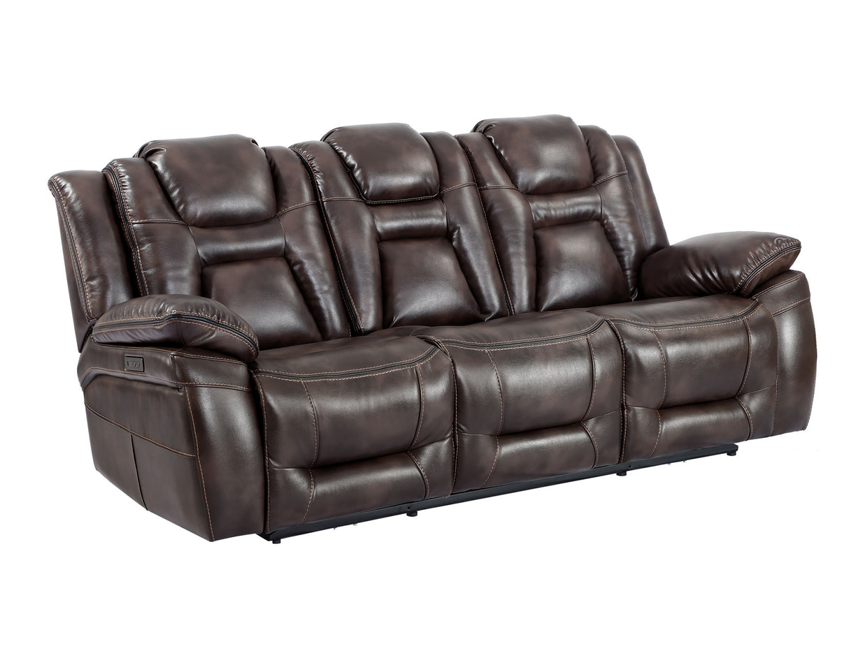 Oportuna Coffee 3-Piece Dual Power Reclining Living Room Set from Steve Silver - Luna Furniture