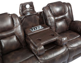 Oportuna Coffee Dual-Power Reclining Sofa w/Drop-Down Table from Steve Silver - Luna Furniture