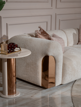 Opulenze Cream and Rose Gold Living Room Set from Luna Luxury - Luna Furniture