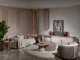 Opulenze Cream and Rose Gold Living Room Set from Luna Luxury - Luna Furniture