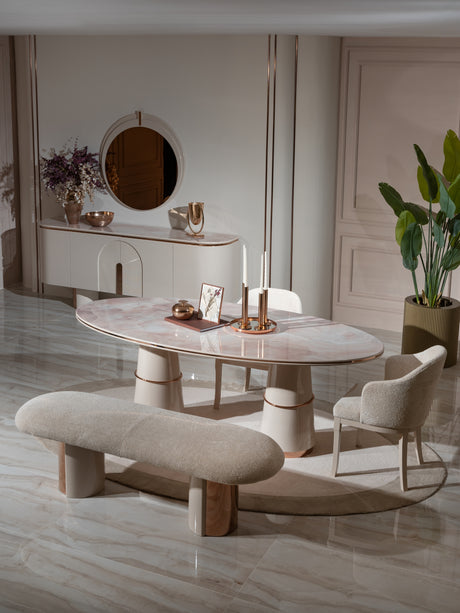 Opulenze Upholstered Dining Bench from Luna Luxury - Luna Furniture