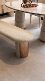 Opulenze Cream and Rose Gold Dining Set from Luna Luxury - Luna Furniture