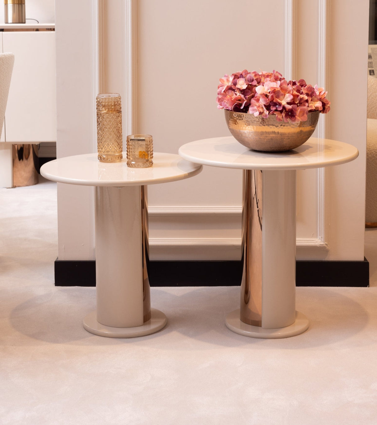 Opulenze Round Sofa Table, Set of 2 from Luna Luxury - Luna Furniture