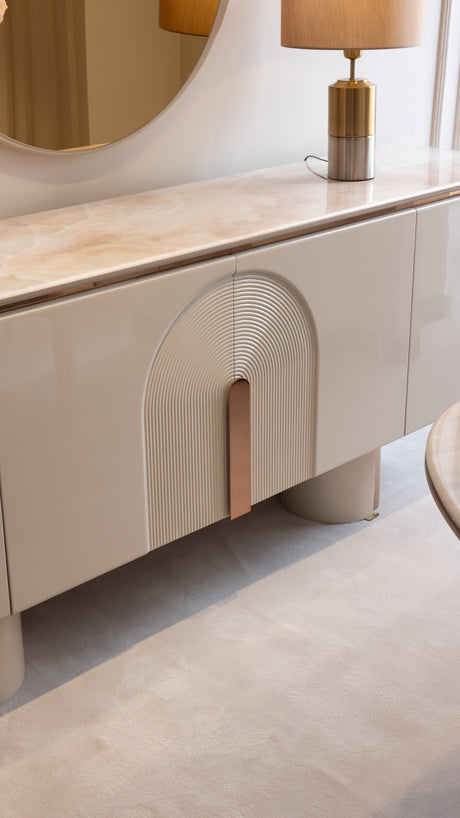 Opulenze Cream and Rose Gold Dining Set from Luna Luxury - Luna Furniture