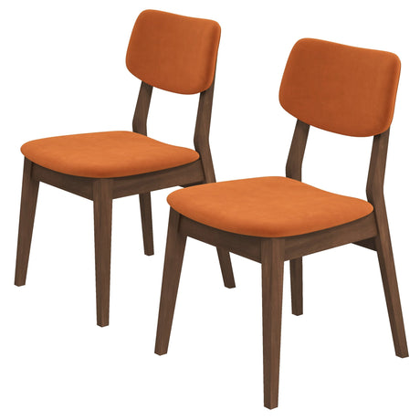 Carlos Burnt Orange Velvet Solid Back Side Chair (Set Of 2) from Ashcroft Furniture - Luna Furniture