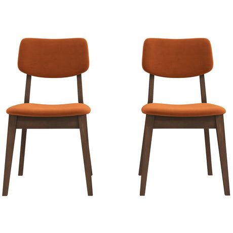Carlos Burnt Orange Velvet Solid Back Side Chair (Set Of 2) from Ashcroft Furniture - Luna Furniture