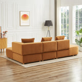 Orby Tan Velvet RAF Sectional Sofa from Ashcroft Furniture - Luna Furniture