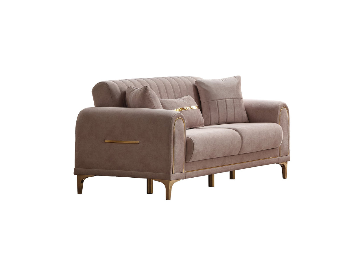 Orion 3-pieces (Sofa & Loveseat & Chair) Livingroom Set in Cream from Furnia - Luna Furniture