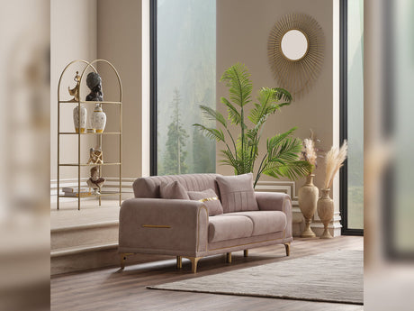 Orion 3-pieces (Sofa & Loveseat & Chair) Livingroom Set in Cream from Furnia - Luna Furniture