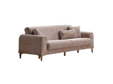 Orion 3-pieces (Sofa & Loveseat & Chair) Livingroom Set in Cream from Furnia - Luna Furniture