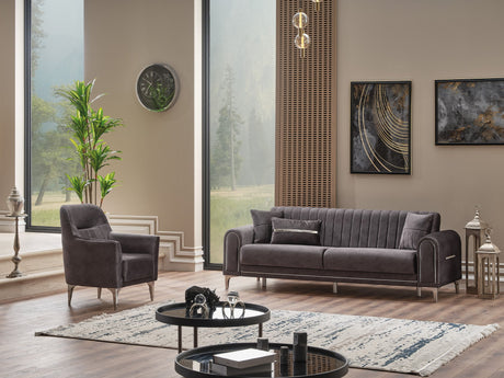 Orion Convertible Sofa in Grey from Furnia - Luna Furniture