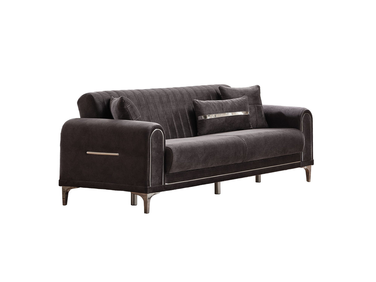 Orion 3-pieces (Sofa & Loveseat & Chair) Livingroom Set in Grey from Furnia - Luna Furniture
