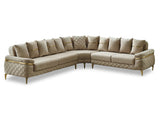 Orlando Convertible Sectional Sofa in Beige from Furnia - Luna Furniture