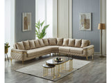 Orlando Convertible Sectional Sofa in Beige from Furnia - Luna Furniture
