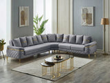Orlando Gray Convertible Sectional Sofa from Furnia - Luna Furniture