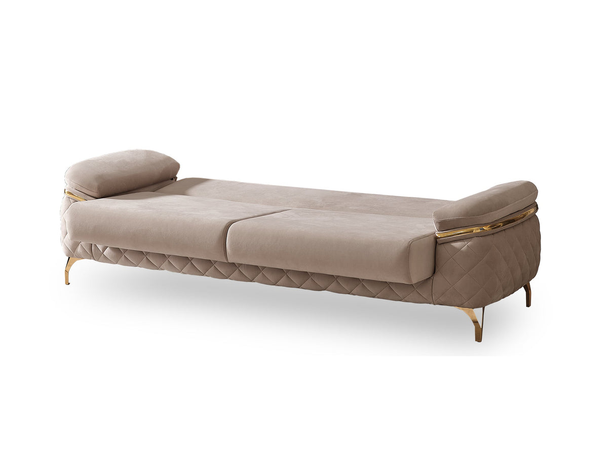 Orlando Beige Convertible Sofa from Furnia - Luna Furniture