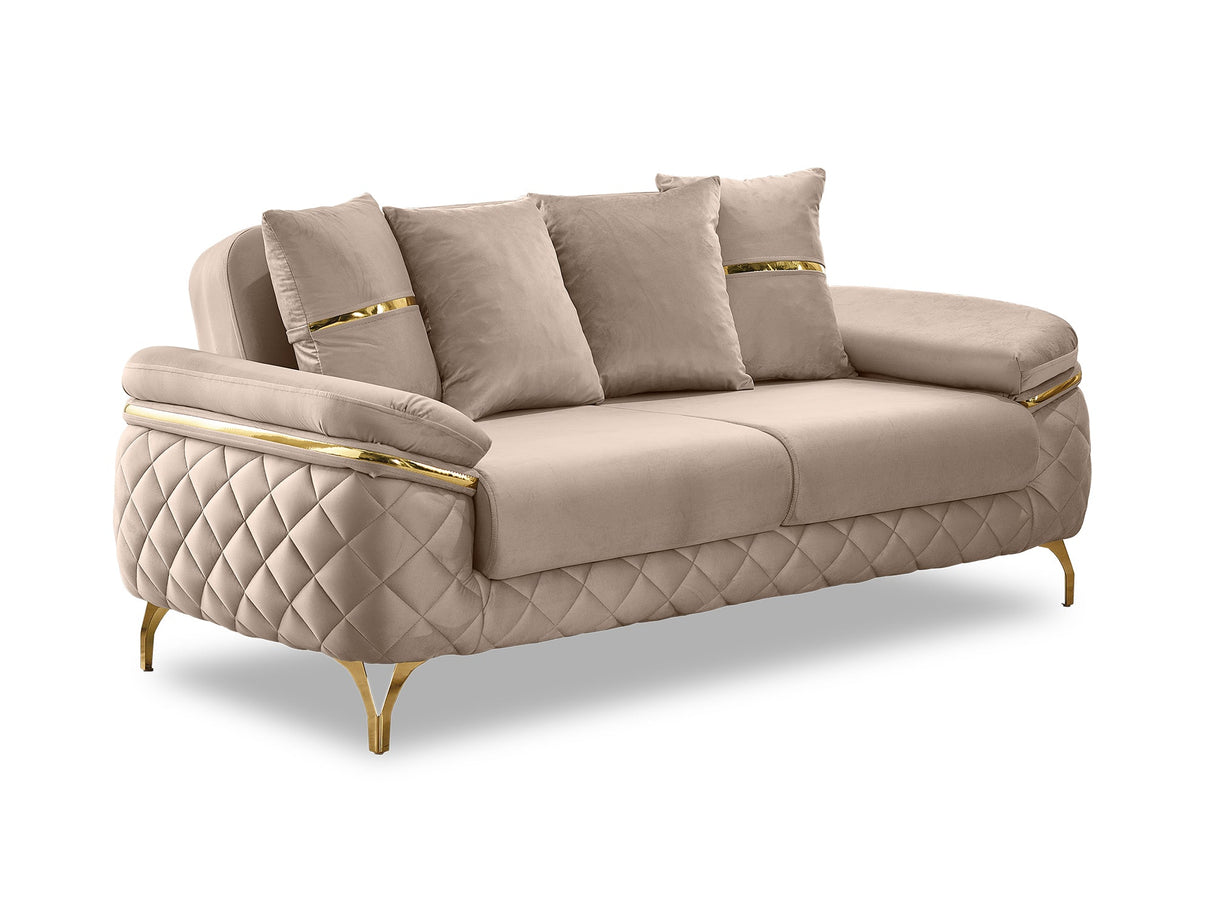 Orlando Convertible Loveseat in Beige from Furnia - Luna Furniture