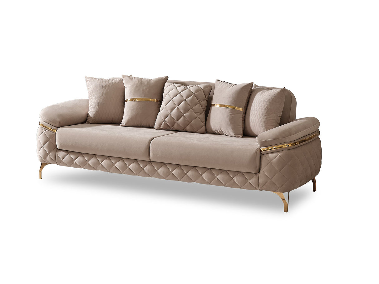 Orlando Beige Convertible Sofa from Furnia - Luna Furniture