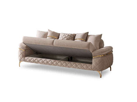 Orlando Beige Convertible Sofa from Furnia - Luna Furniture