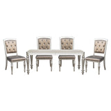 Orsina Silver Mirrored 5-Piece 96" Extendable Dining Set from Homelegance - Luna Furniture