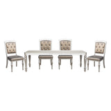 Orsina Silver Mirrored 5-Piece 96" Extendable Dining Set from Homelegance - Luna Furniture