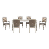 Orsina Silver Mirrored 7-Piece 96" Extendable Dining Set from Homelegance - Luna Furniture