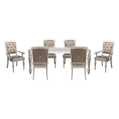 Orsina Silver Mirrored 7-Piece 96" Extendable Dining Set from Homelegance - Luna Furniture