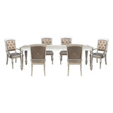 Orsina Silver Mirrored 7-Piece 96" Extendable Dining Set from Homelegance - Luna Furniture