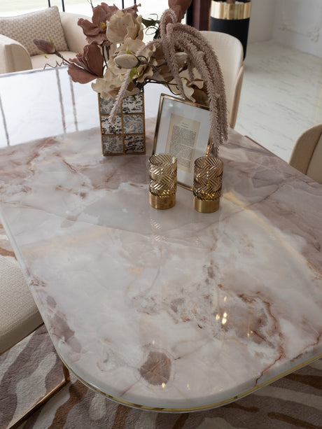 Orsino Rounded Rectangular Dining Table from Luna Luxury - Luna Furniture